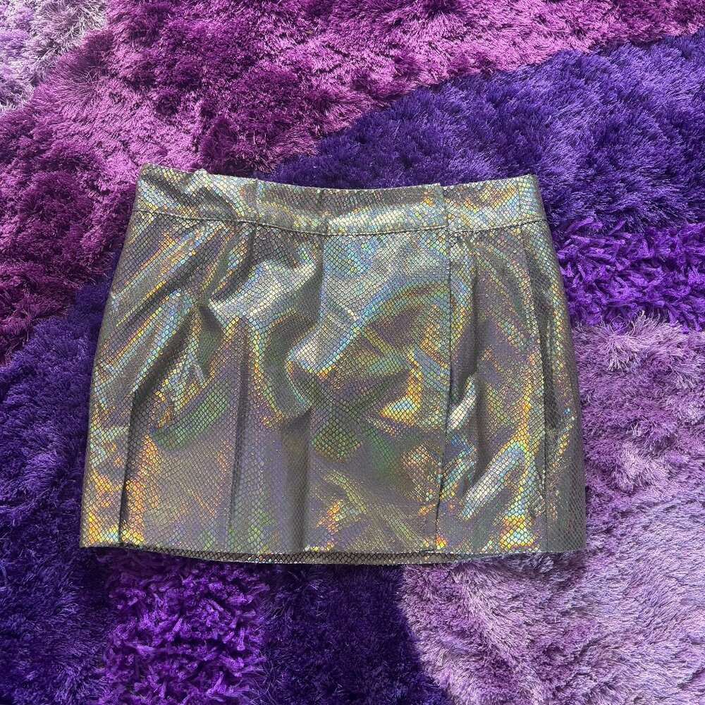 Dollskill Silver Holographic Wrap Skirt